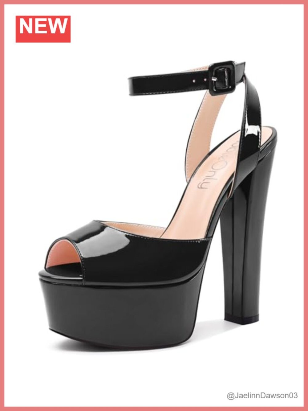 Women's Platform Block Heel Sandals, Peep Toe Ankle Strap Prom Shoes